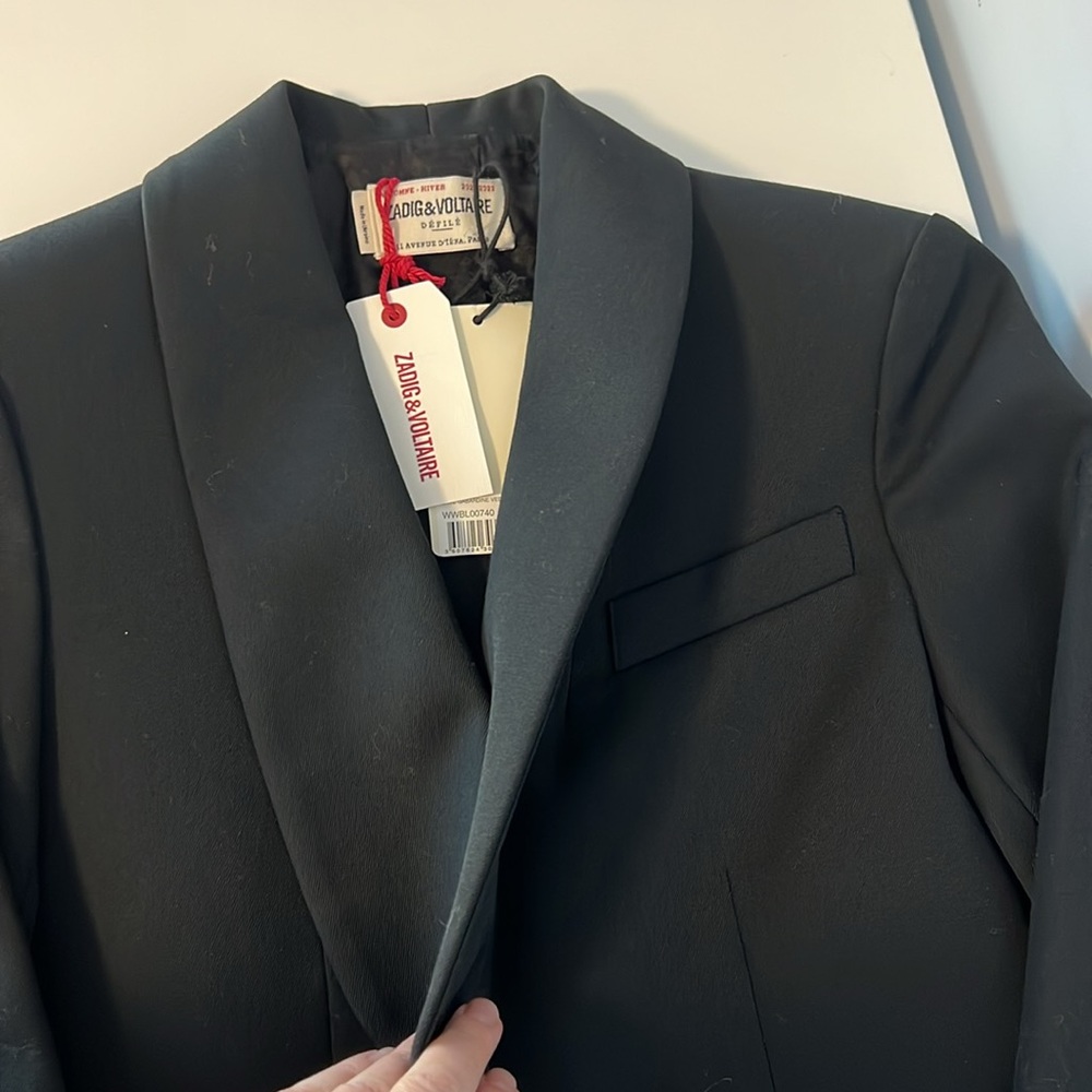 NWT Zadig & Voltaire Shawl Collar Jacket, black - Picture 8 of 13